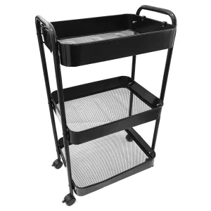 CARRITO AUXILIAR DE ESTETICA DE METAL COLOR NEGRO