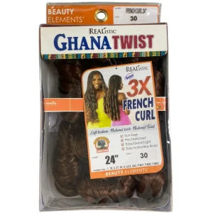 REALISTIC 3X GHANA TWIST FRENCH CURL 24 INCH COLOR # 30