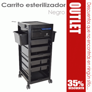 Carrito C/Cajón Esterilizador Negro