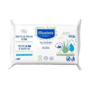 MUSTELA – TOALLITAS AL AGUA DE ALGODON 60U